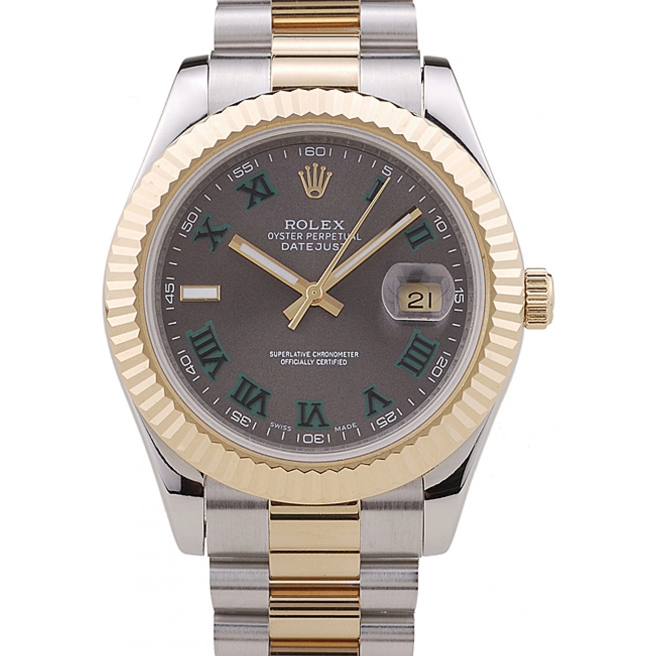 Grey Dial 7479 Bezel Ribbed Gold Datejust Rolex 0701